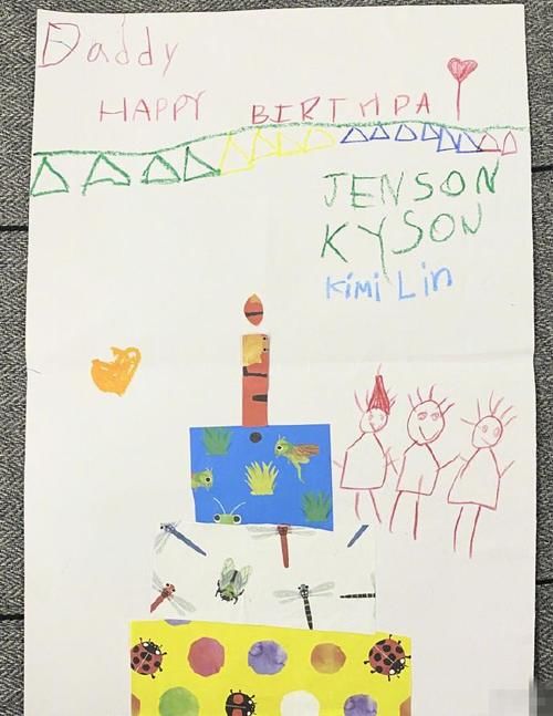 林志颖46岁生日晒最棒的生日礼物：三个儿子画的昆虫蛋糕